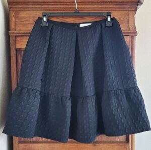 Erdem Black Levia Plisse Organza mini skirt RRP £950 UK 10 US 6